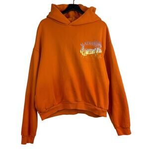 Madhappy Mens Graphic Fleece Pullover Hoodie Sweater Ombré Orange - L